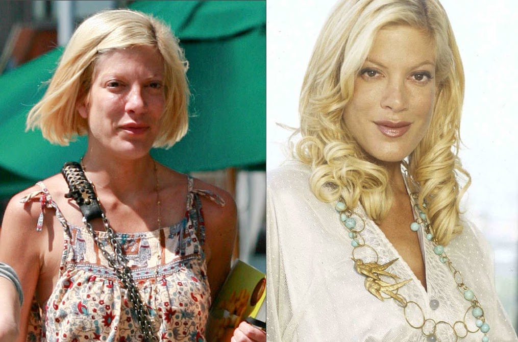 tori spelling no makeup. Celebrities without