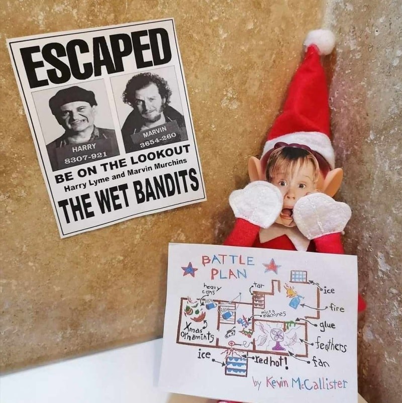 elf home alone set up.