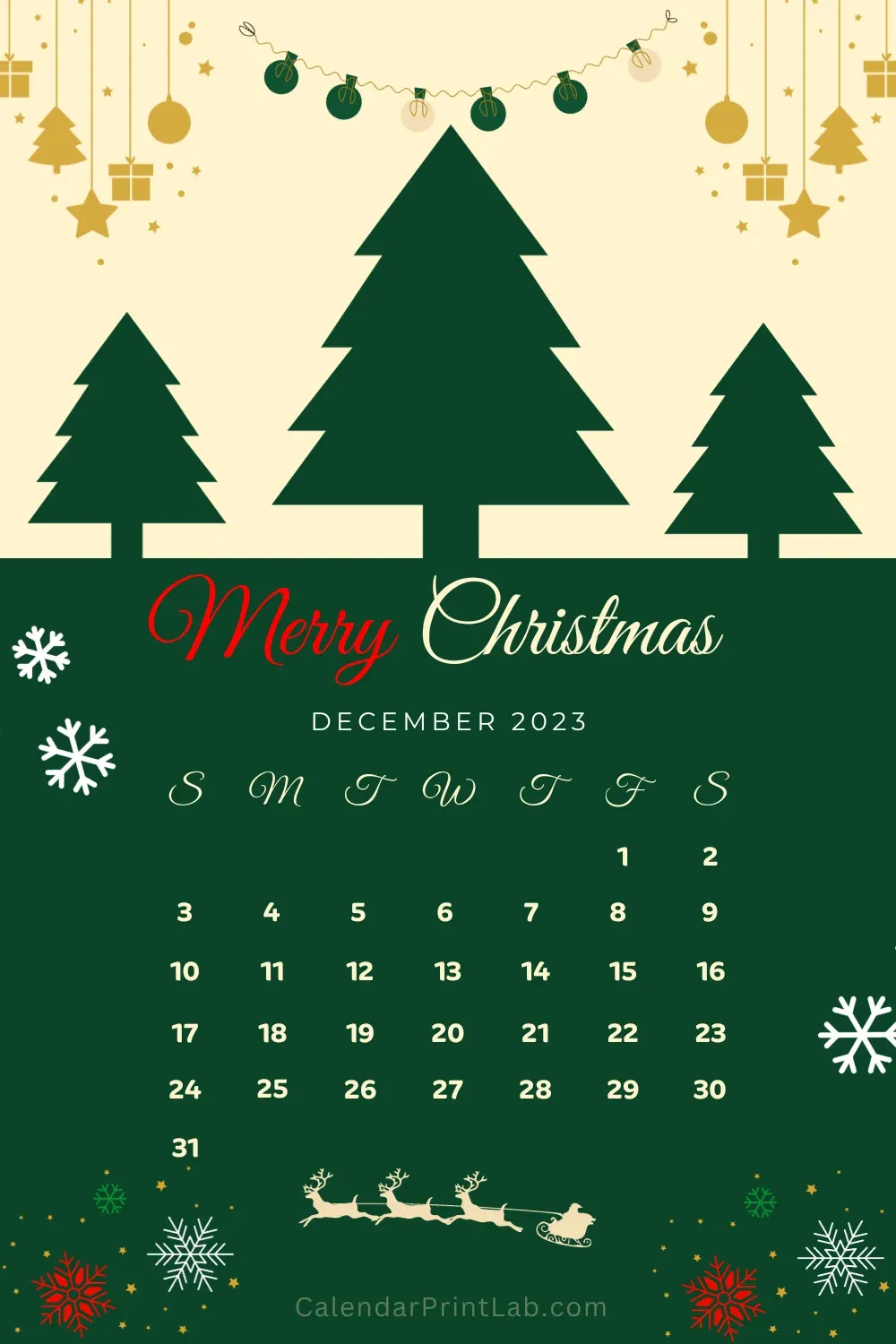 christmas theme december 2023 calendar