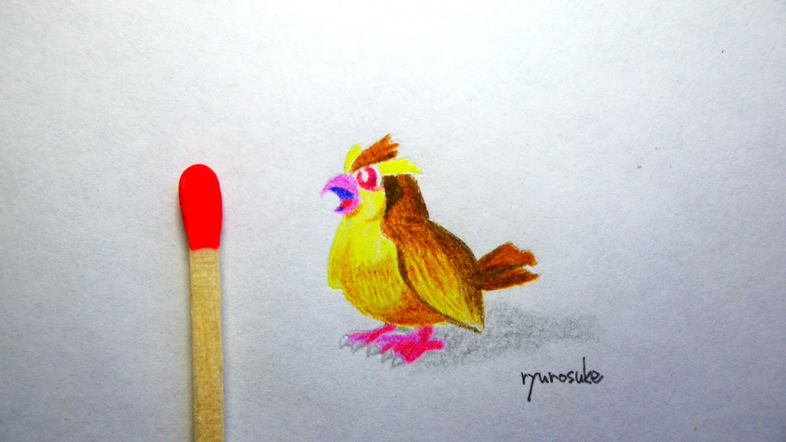 ポケモン図鑑ﾐﾆﾁｭｱｲﾗｽﾄ Pokedex List Miniature Illustrations ポケモン ポッポの色鉛筆ミニチュアぬり絵 Pokemon Pidgey Coloring 016
