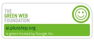 Reconocimiento certificado de web verde de The Green Web Funadation para AI plusstep