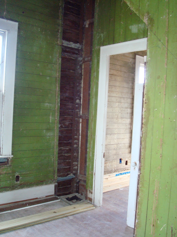 The window in the upstairs hallway was once a door. This shows that  title=