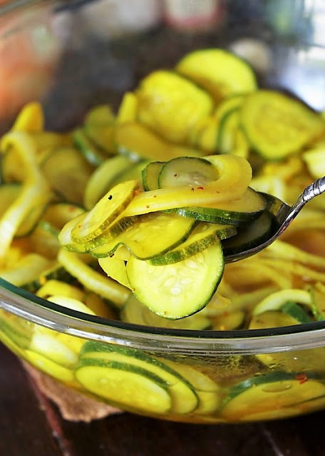 Serving Spoon of Easy Refrigerator Pickles Image