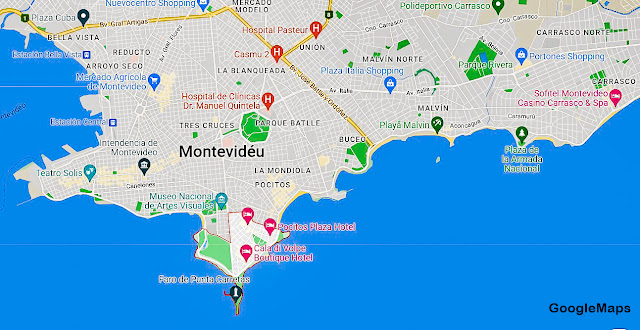Mapa de Punta Carreyas, Montevidéu