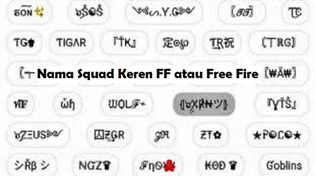 Nama Squad Keren FF