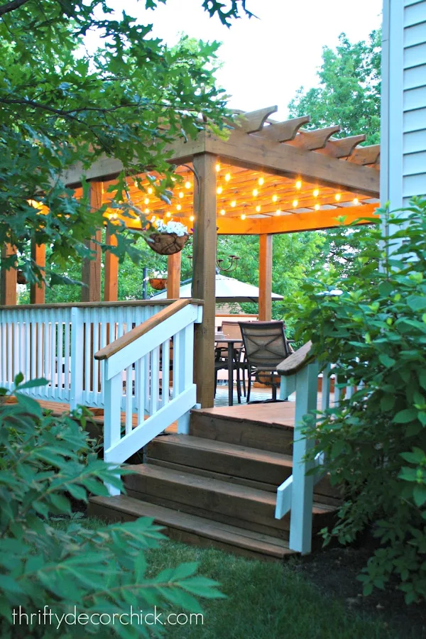 Outdoor lights under pergola