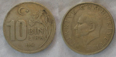 turkey 10 bin lira 1996