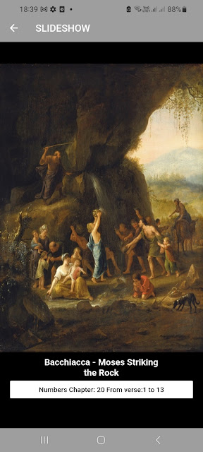 a) Bachiacca - Moses striking the rock Numbers 20:1-12