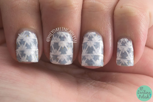 nails, nail art, nail polish, geometric, hey darling polish, naillinkup, nail art ideas linkup, triangles, renaissance cosmetics, l'hiver