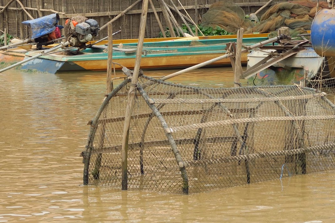 boat trip downstream from the stilt village of Kampong Kheang to a floating village in the middle of Tonle Sap and back