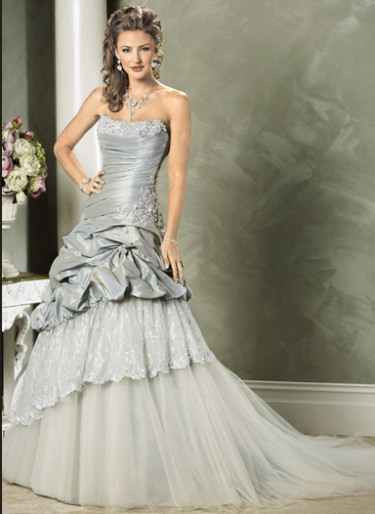 Silver Bodice wedding Dress