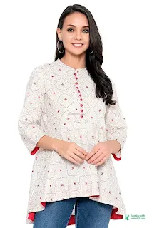 Short Kurti Designs - Girls Kurti Designs 2023 - Kurti Collection Images - Ladies Kurti Designs - stylish kurti design - NeotericIT.com - Image no 5