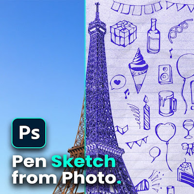 convert image to sketch photoshop