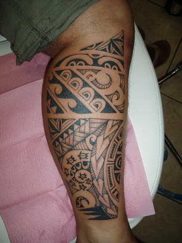 Tattoo leg 2jpg Polynesian Tribal Leg Tattoo by Jon Poulson