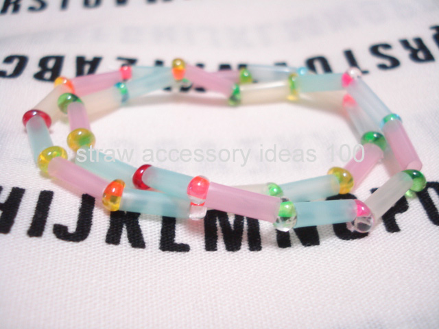 Drinking Straw Accessory Ideas Idea009 Beads Bracelet For Kids 子供用ビーズ入り ブレスレット