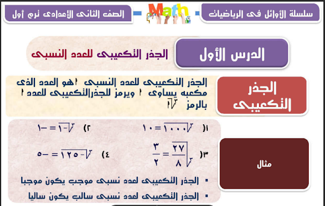مذكرة الاوائل فى الرياضيات للصف الثانى الاعدادى الترم الاول 2024 pdf اعداد الاستاذ/ فريد موسى