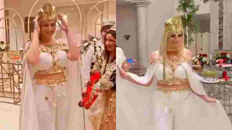 بالفيديو  رانيا التومي تحتفل بـ حمّام العروسة  وسط أجواء فخمة حسب تقاليد المهدية