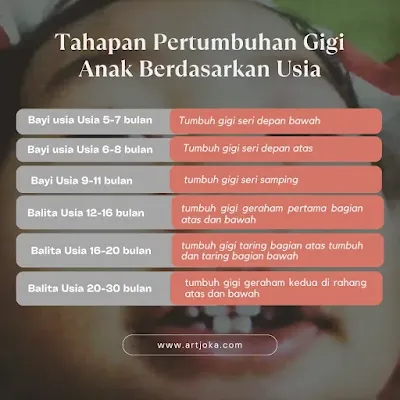 tahapan pertumbuhan gigi anak berdasarkan usia