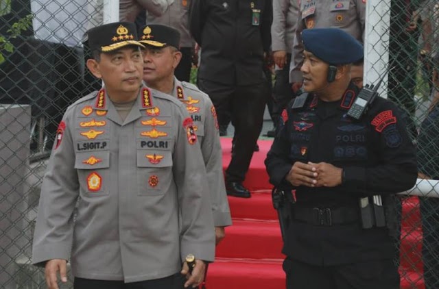 Brimob Polda Sumut Laksanakan Pengamanan Maksimal Kunjungan Kerja Kapolri di Mapolda Sumatera Utara