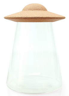 This Stuff is A Cookie Jar Or Storage Jar With Cork Lid In The Shape Of An UFO By Suck UK