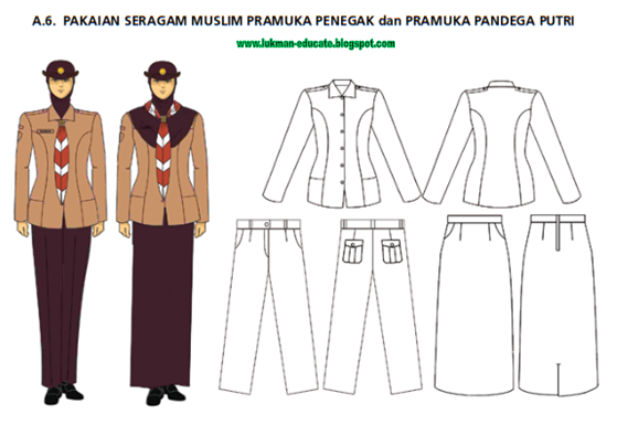 PAKAIAN SERAGAM PRAMUKA MUSLIM PENEGAK DAN PANDEGA PUTERI