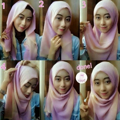 Cara Memakai Jilbab Pashmina Wajah Bulat