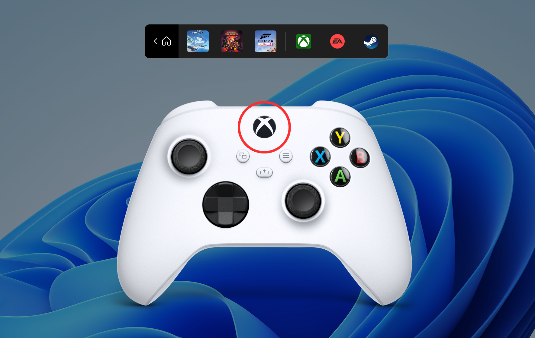 Nuova Barra del controller per i giochi Xbox su PC