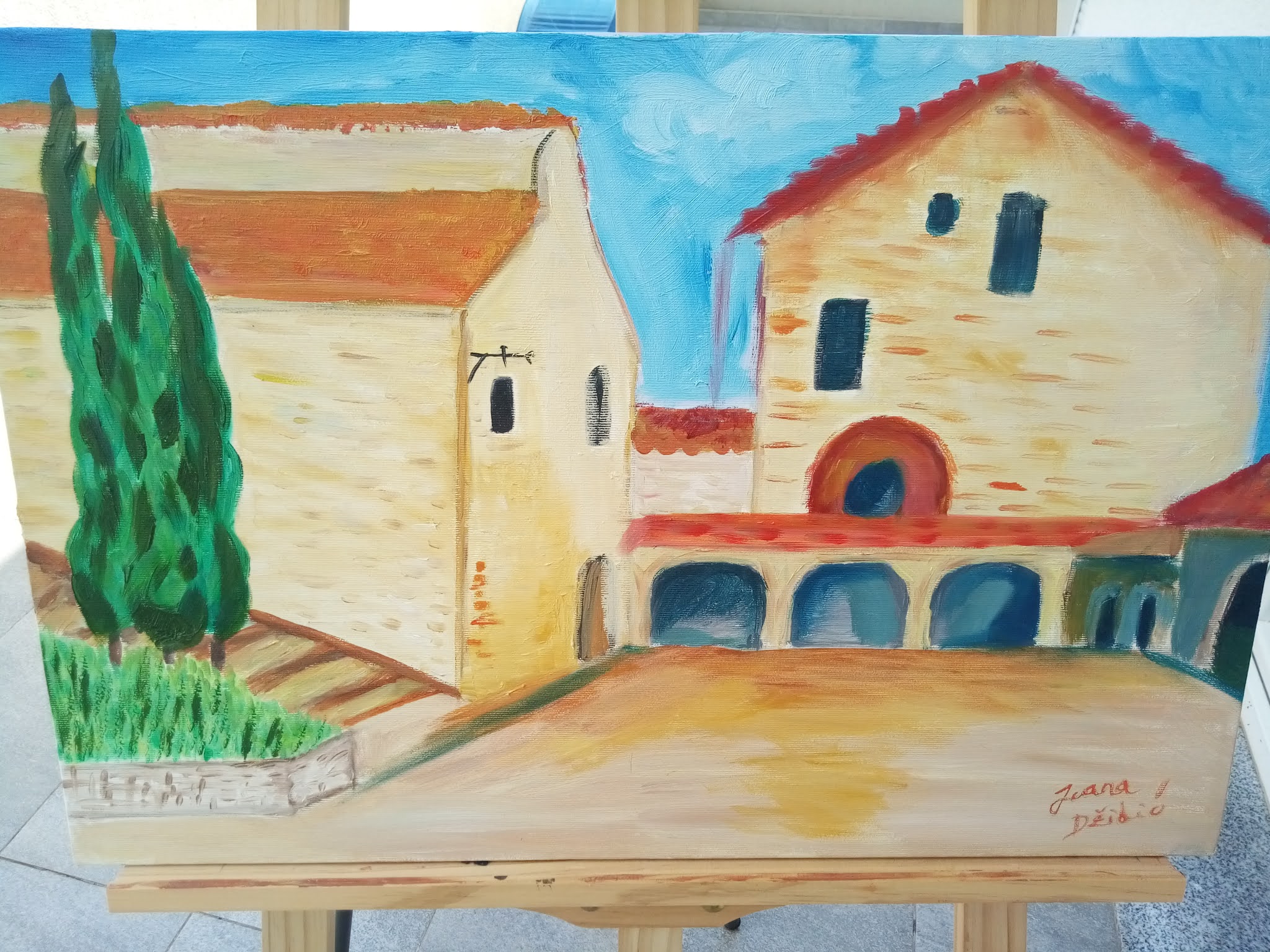 REPAINTING AND REPAIRING AN OIL PAINTING OF ASSISI