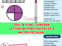 Soal dan Kunci Jawaban Latihan Matematika Kelas 4, Materi Pecahan