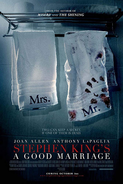 Movie poster for the 2014 dramatic crime thriller Stephen King's A Good Marriage, starring Joan Allen, Anthony LaPaglia, Stephen Lang, and Cara Buono