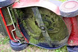 underside of lawnmower