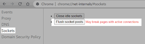 FlushSocketPools