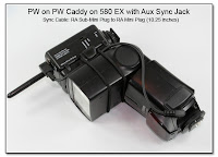 AS1019: PW on PW Caddy on 580 EX with Aux Sync Jack using short RA-RA 10.5 inch sync cable