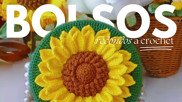 8 Tutoriales para aprender a tejer los más hermosos bolsos redondos a crochet 🌻