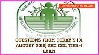 SSC CGL Questions 31 August 2016