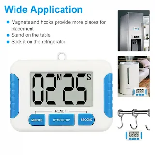 Kitchen Cooking Timer Digital Count-Down Up Clock LCD Display Loud Alarm Magnetic hown - store