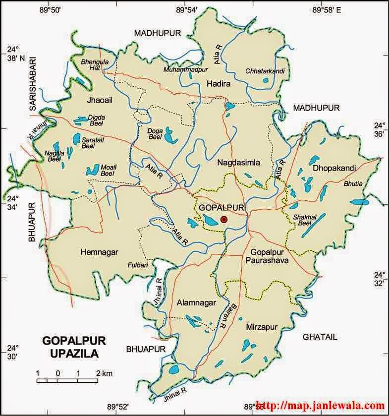 gopalpur upazila map of bangladesh