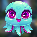 Play Games4King Cute Blue Octopus Escape