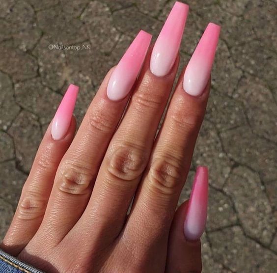 Pretty Ombre Pink Nail Art