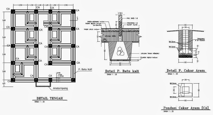 BELAJAR DESAIN: Gambar Rencana Struktur Pondasi Pembalokan 