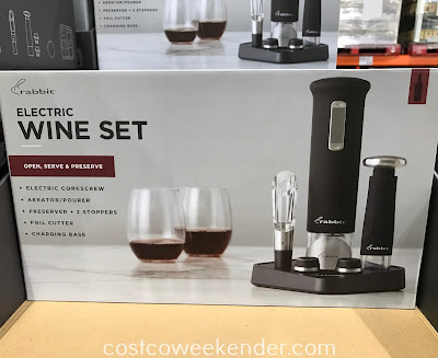 Easily pop open a bottle of wine with the Rabbit Rechargeable Wine Opener Set