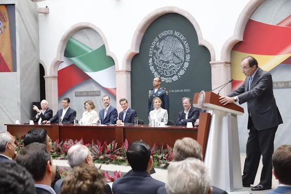 Queen Letizia of Spain and King Felipe of Spain, Mexican President Enrique Pena Nieto and his wife Angelica Rivera visit the colonial Museum of Guadalupe in Guadalupe