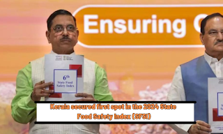 Kerala secured first spot in the 2024 State Food Safety Index (SFSI)