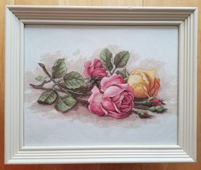Completed Rose Cuttings Cross Stitch