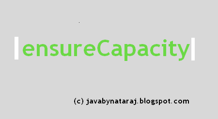 When to use ensureCapacity method in java_javabynataraj