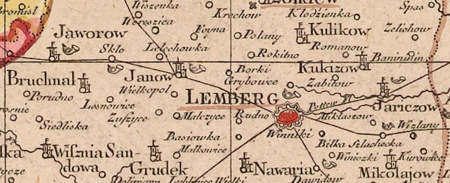 Tobias Conrad Lotter Map of Galicia and Lodomeria ca. 1775 covering current parts of Poland and Ukraine