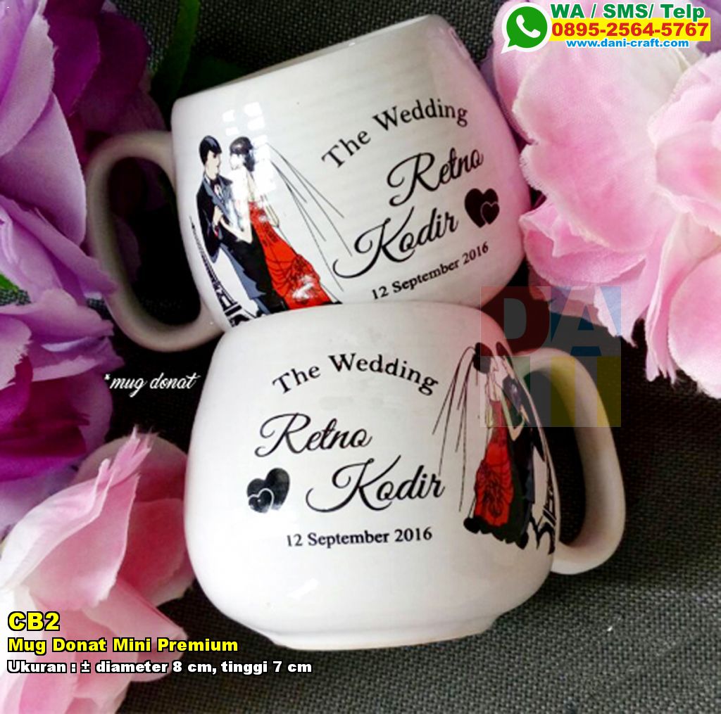 Mug Donat Mini Premium Souvenir Pernikahan 
