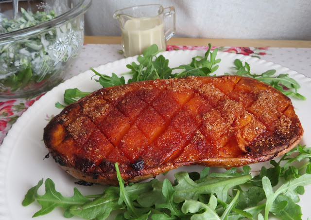 Dry Rub Roasted Sweet Potatoes with Green Bean Slaw