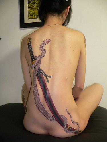 Sword and Snake Tattoo