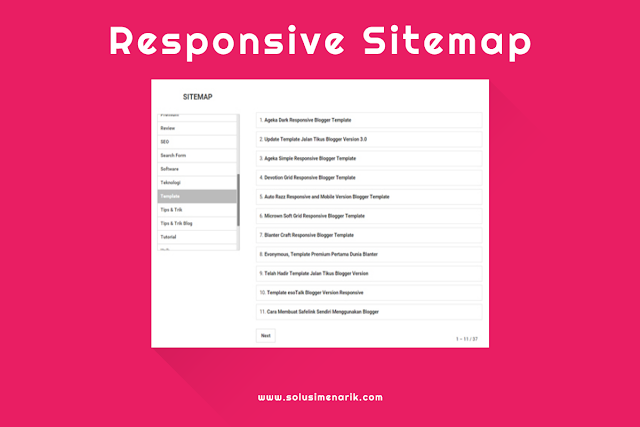 Memasang Responsive Sitemap With Selected Label Blogger